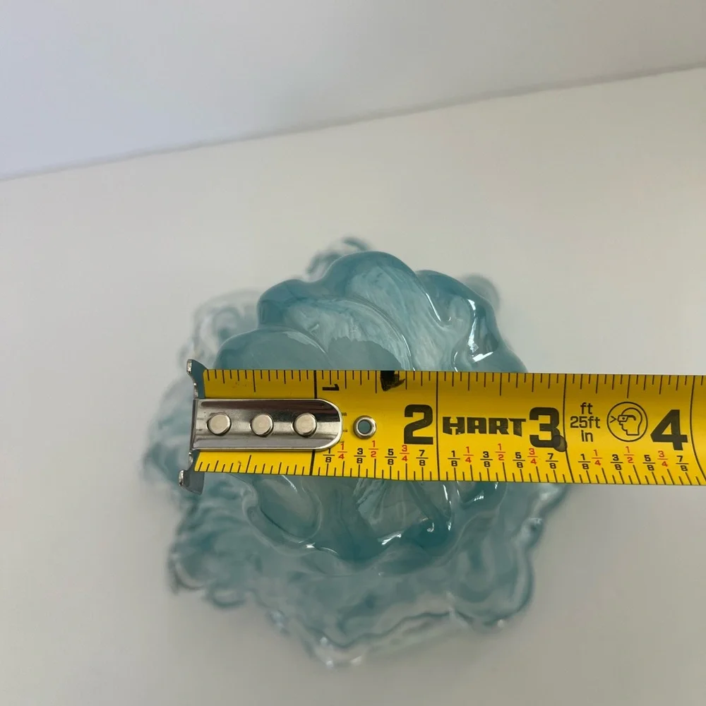 Murano Hand Blown Italian Glass Vase. Blue / Clear. Water Vase. Made In Italy - Picture 11 of 11